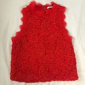 Red lace tank